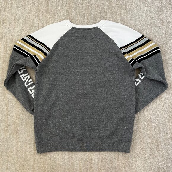 PINK Victoria’s Secret Spirit Stripe Pullover Grey Sweatshirt S - Picture 4 of 10